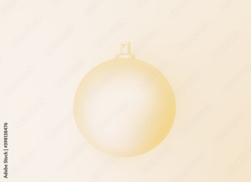 A minimalist matte yellow christmas ball, 3d illustration A minimalist matte yellow christmas ball, 3d illustration