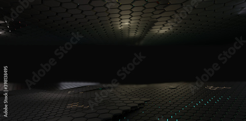 dark grid hexagonal abstrac...