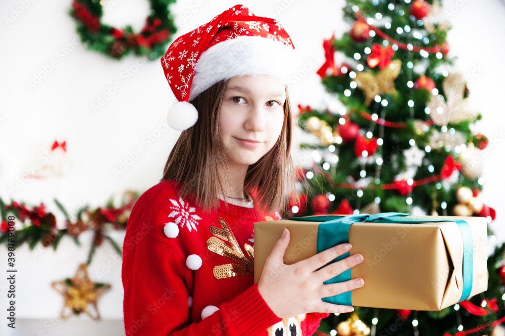 christmas girl with gift christmas girl with gift