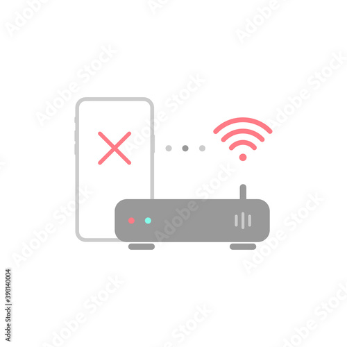 smartphone, wireless, no internet connection found concept illustration flat design vector eps10. simple and modern style graphic element for app or website ui ux