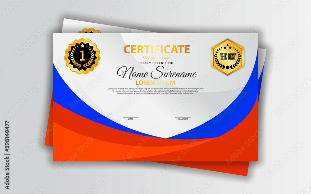 Plakat certificate template design