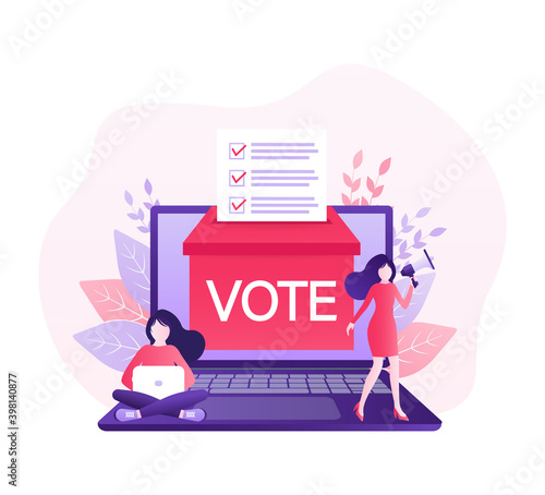Cartoon icon. Cartoon character. Flat vote people for concept design. Poster design.