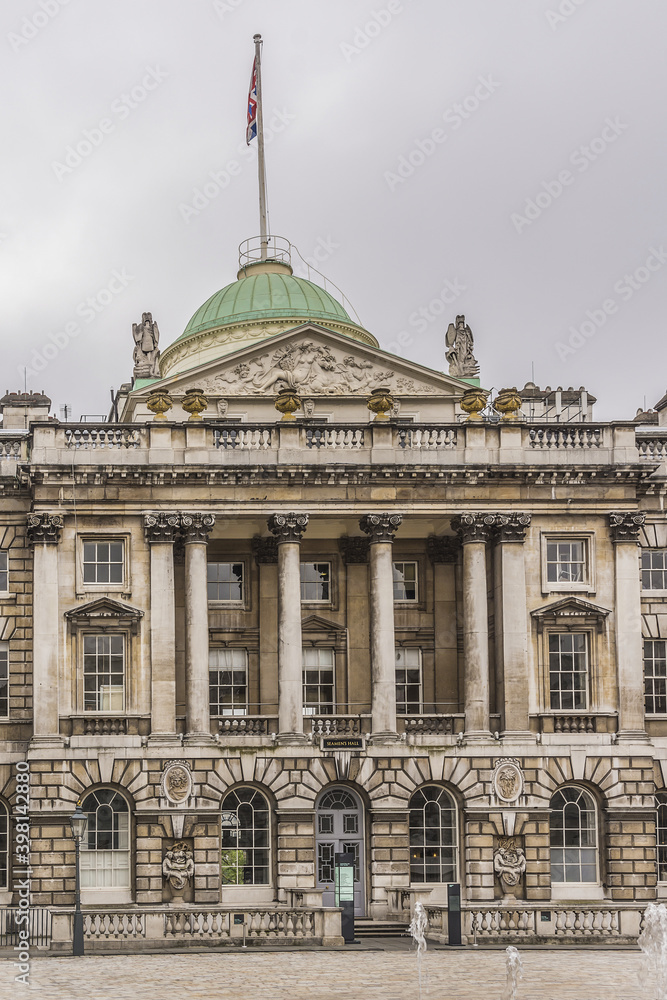 Somerset House - large neoclassical building (1776) in central London. England, UK.