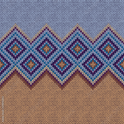 Knitted seamless pattern. Classic knitwear ornament. Fashion trendy stylish background.