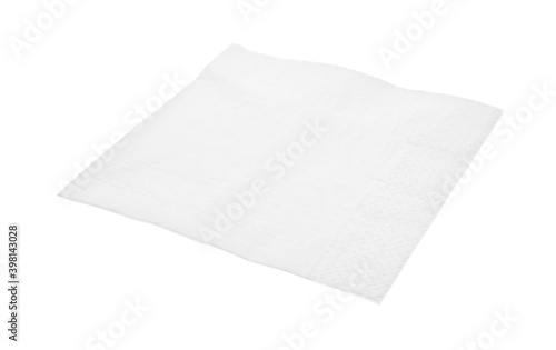 Clean paper tissue on white background. Personal hygiene