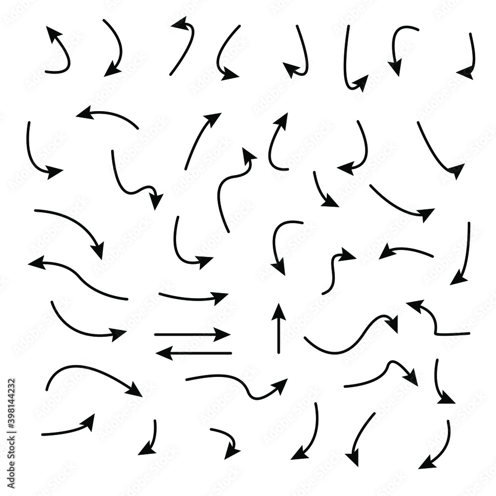 Set of rough hand drawn, handmade elements arrows, waypoints isolated on white background EPS Vector Set of rough hand drawn, handmade elements arrows, waypoints isolated on white background EPS Vector