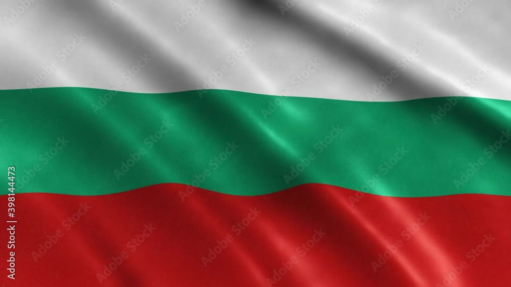 Bulgaria National Flag Country Banner Waving 3D Loop Animation. Bulgaria National Flag Country Banner Waving 3D Loop Animation.