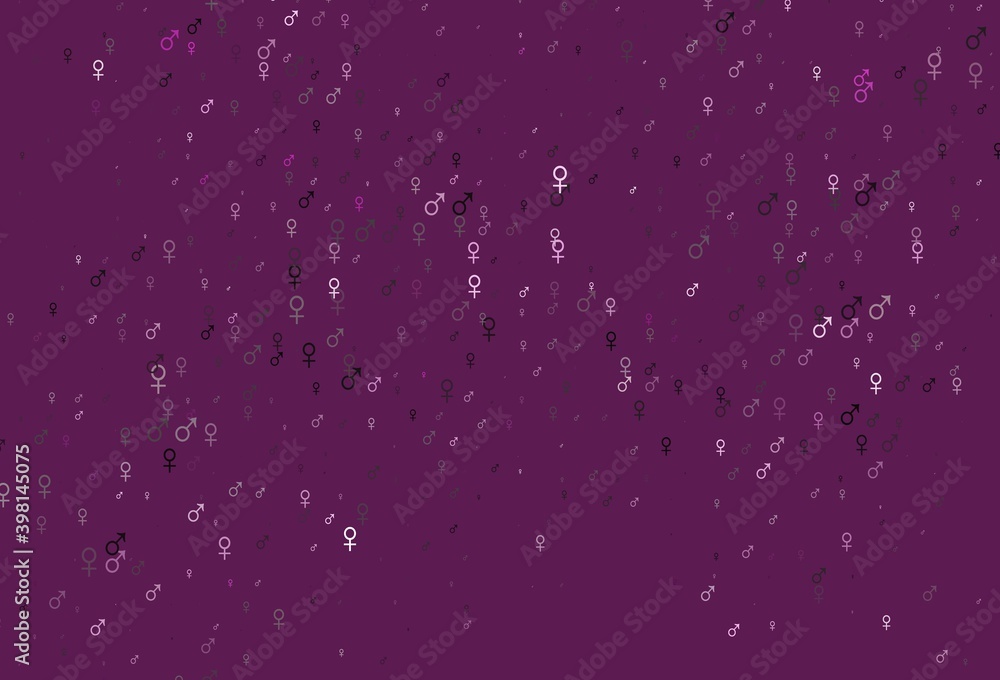 Light purple vector backdrop with gender signs.