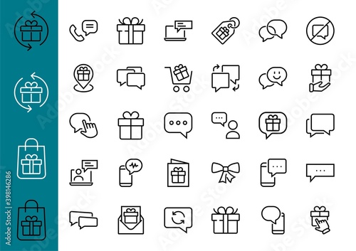 Simple set of message line vector line icons. contains icons such as conversation, SMS, notifications, group chat, and more. Editable stroke. 48x48 pixels perfect, white background