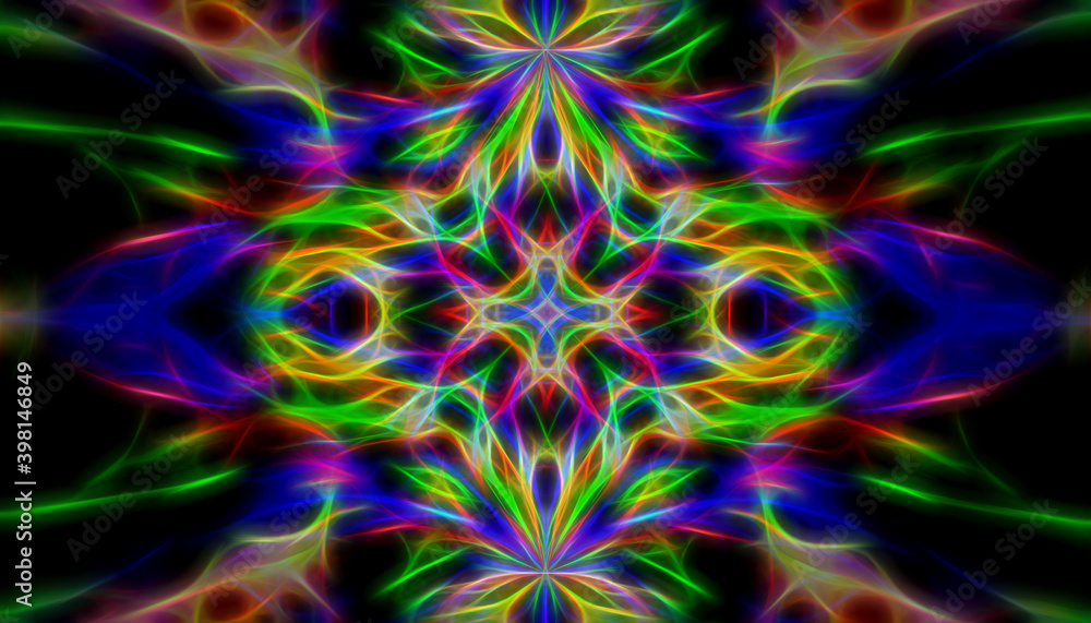 Abstract neon fractal futuristic background . Abstract neon fractal futuristic background .