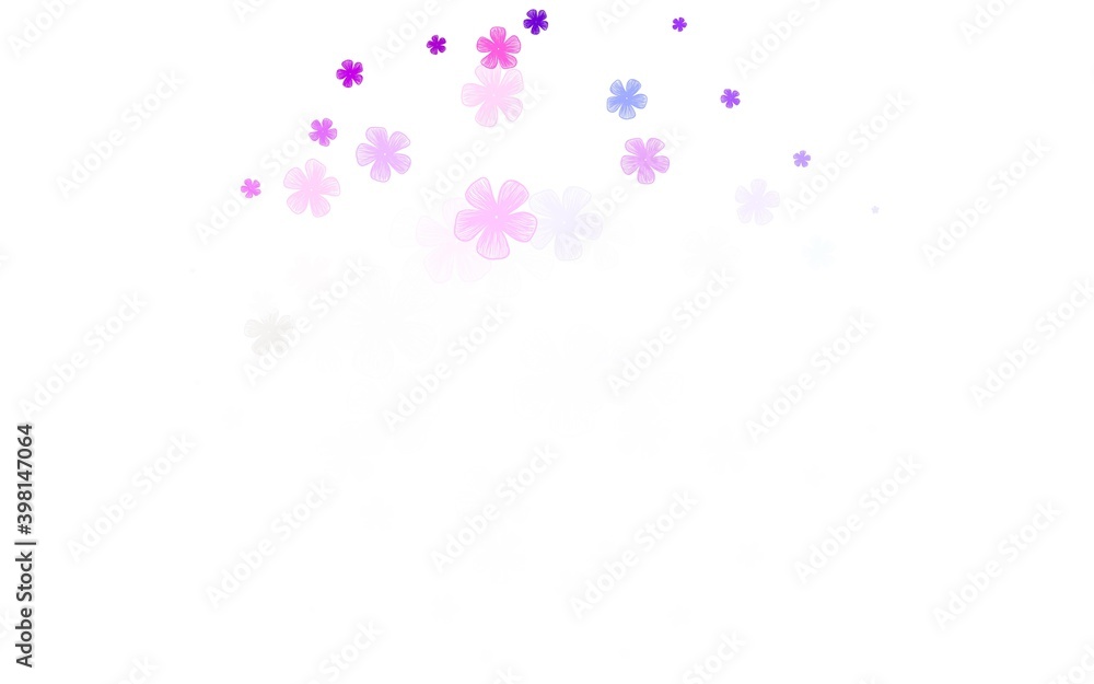 Light Blue, Red vector natural backdrop with flowers. Light Blue, Red vector natural backdrop with flowers.