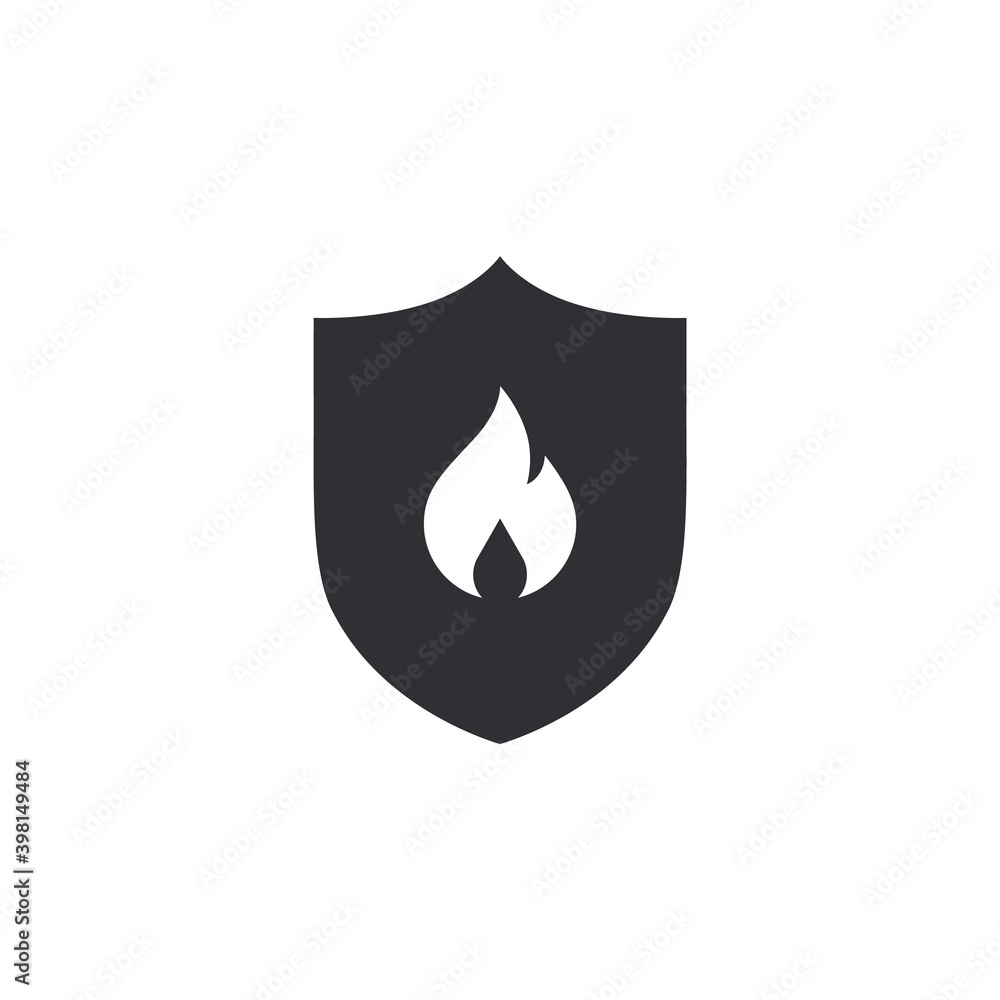 Fire Protection Vector Vetor do Stock: Fire protection. Vector fire shield. Shield icon ...