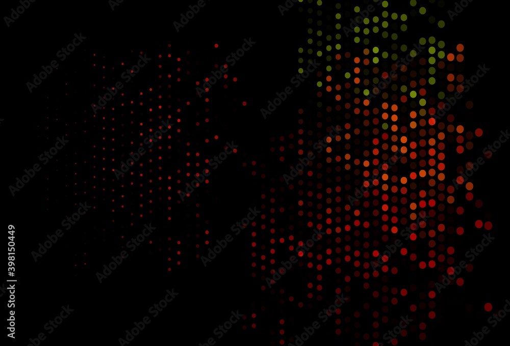 Dark Green, Red vector layout with circle shapes.