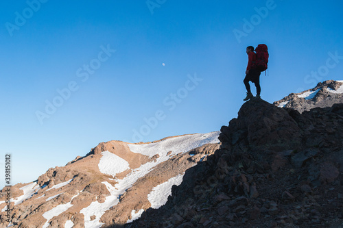 man in the top of a peak, success concept