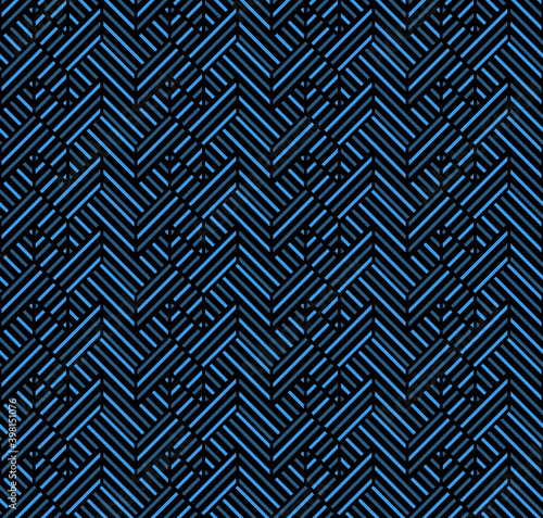 The Seamless Blue Striped Decorated Arrows Patterns