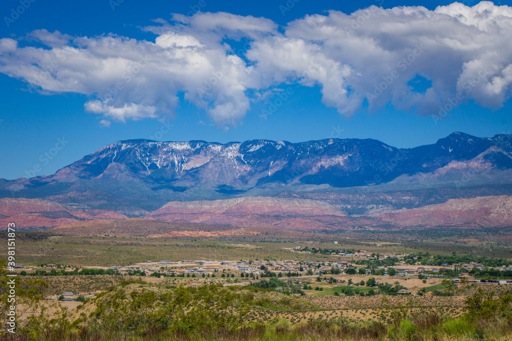 Typical desertic landscape around Zion National Park, Utah