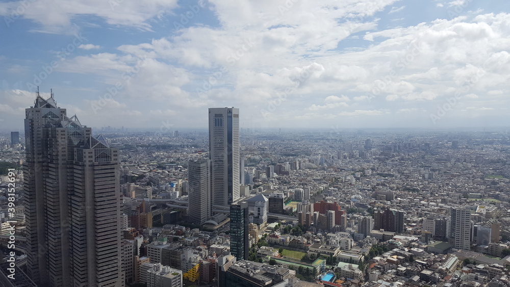 Beautiful landscapes of Tokyo, Japan with blue sky