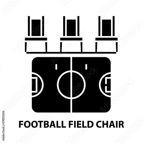Wallpaper Mural football field chair icon, black vector sign with editable strokes, concept illustration Torontodigital.ca