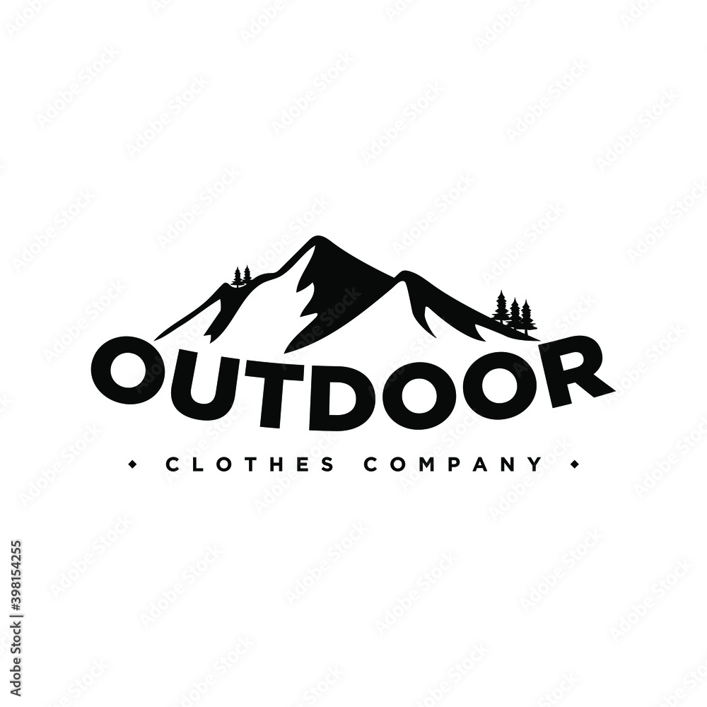 mountain outdoor company logo, icon and template