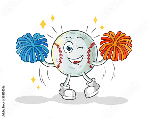 baseball cheerleader cartoon. cartoon mascot vector