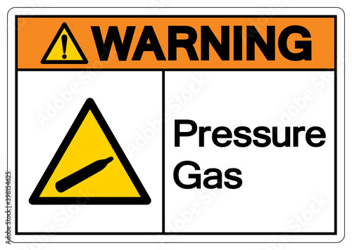 Warning Pressure Gas Symbol Sign, Vector Illustration, Isolate On White Background, Label Sticker,Label. EPS10
