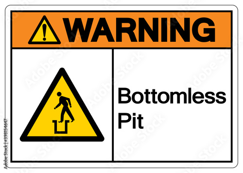 Warning Bottomless Pit Symbol Sign,Vector Illustration, Isolate On White Background Label. EPS10