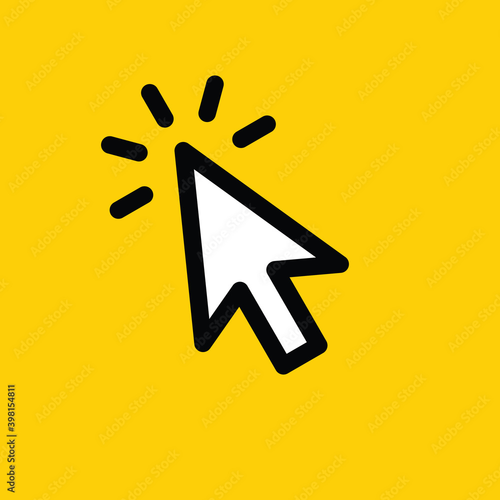 Click vector icon. Clicking arrow symbol, mouse pointer. Click vector icon. Clicking arrow symbol, mouse pointer.