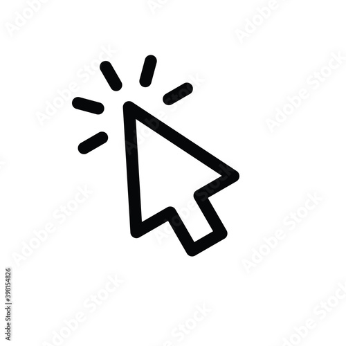 Click vector icon. Clicking arrow symbol  mouse pointer.