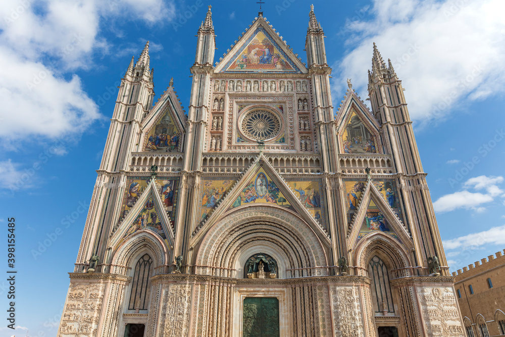 Medieval building of Orvieto Cathedral, Orvieto Umbria Italy.