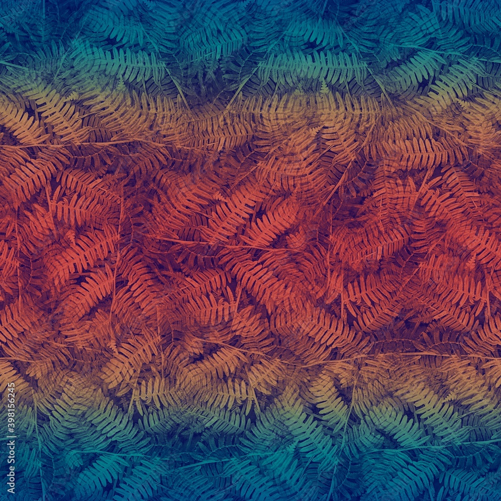 Seamless warm sunset tropical pattern 