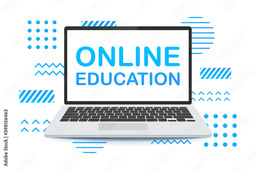 Online education or business training concept. Web banner flat vector template. online course. vector illustration Online education or business training concept. Web banner flat vector template. online course. vector illustration