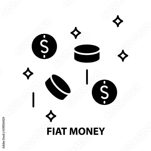 fiat money icon, black vector sign with editable strokes, concept illustration