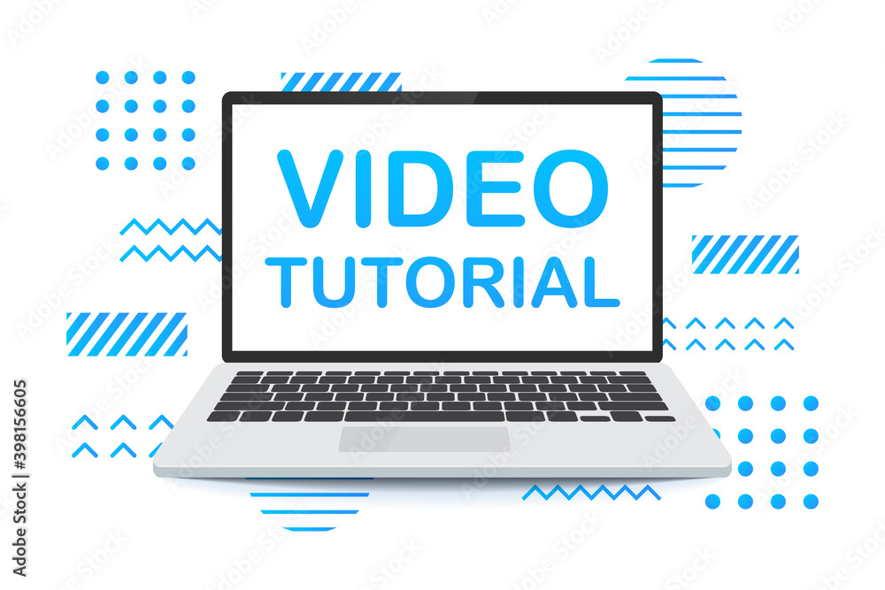 Video tutorials concept. Study and education, distance education and knowledge growth. Videoconference and webinar icon. Video tutorials concept. Study and education, distance education and knowledge growth. Videoconference and webinar icon.