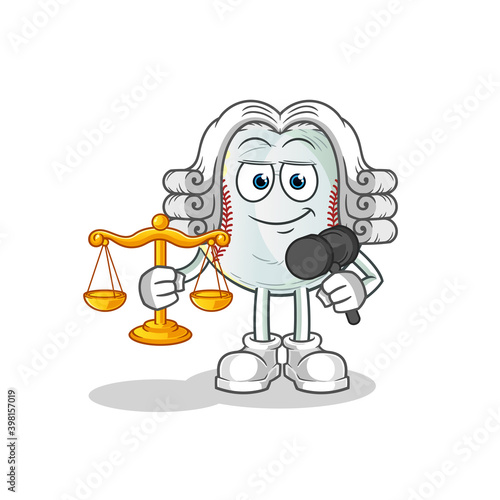 baseball lawyer cartoon. cartoon mascot vector