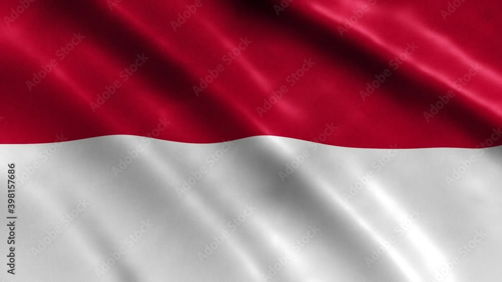 Indonesia National Flag Country Banner Waving 3D Loop Animation. Indonesia National Flag Country Banner Waving 3D Loop Animation.