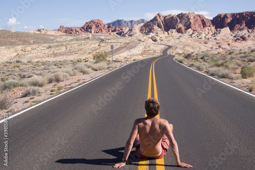 a person in a desert