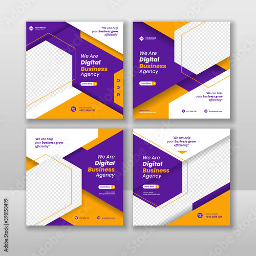 Digital business marketing social media post and web banner