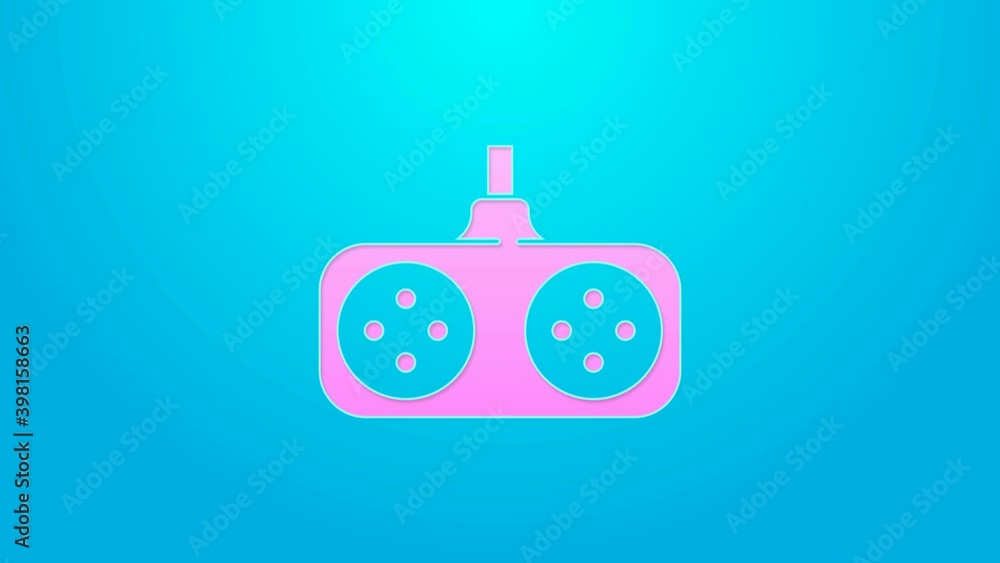 Pink line Gamepad icon isolated on blue background. Game controller. 4K Video motion graphic animation Pink line Gamepad icon isolated on blue background. Game controller. 4K Video motion graphic animation