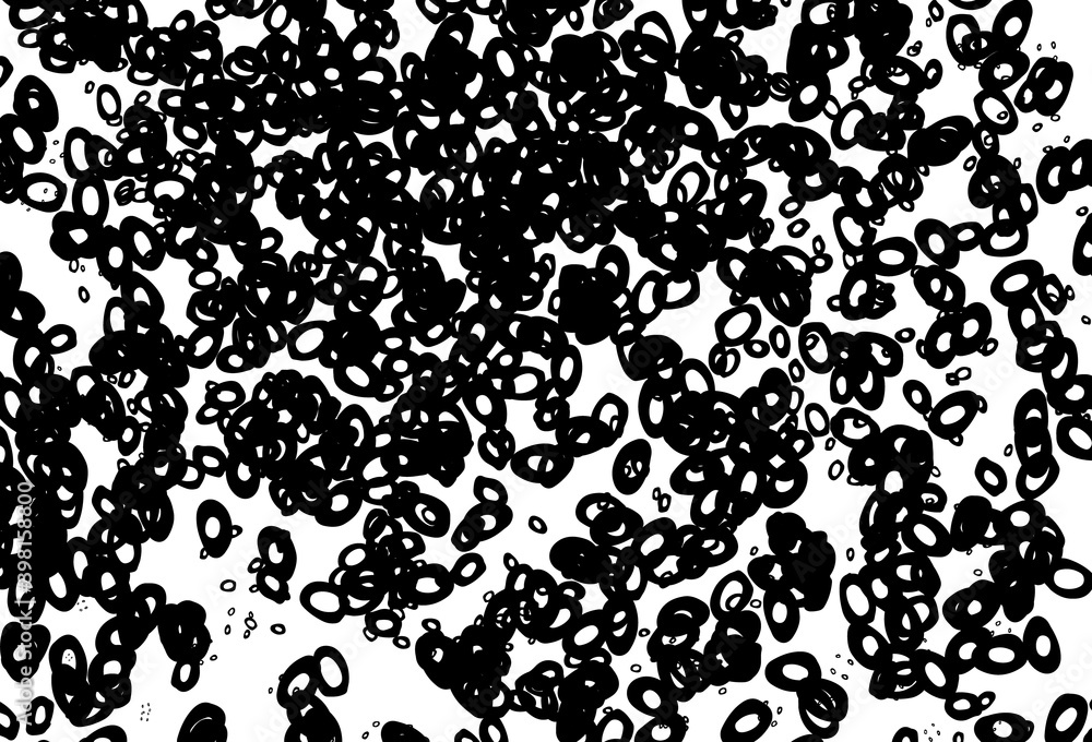 Black and white vector template with circles.