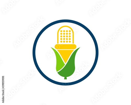 Circle shape with corn podcast microphone