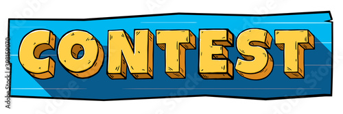 Cartoon illustration of Contest word
