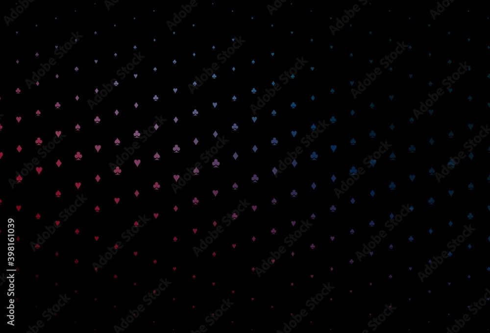 Dark Blue, Red vector texture with playing cards. Dark Blue, Red vector texture with playing cards.