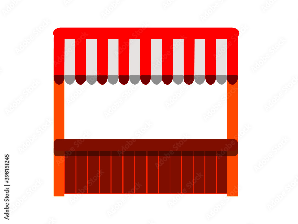 Counter shop supermarket restaurant storefont charactor cartoon red white brown isolate color vector icon symbol sign decoration commercial business online platform technology.This is illustration