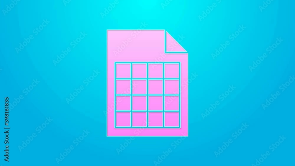Pink line File document icon isolated on blue background. Checklist icon. Business concept. 4K Video motion graphic animation Pink line File document icon isolated on blue background. Checklist icon. Business concept. 4K Video motion graphic animation