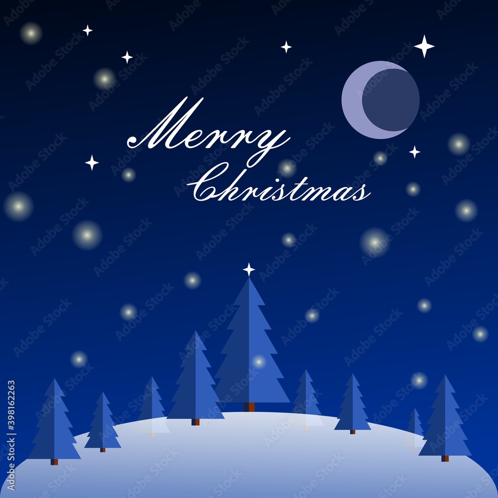 Naklejka premium christmas background with christmas tree, flat design