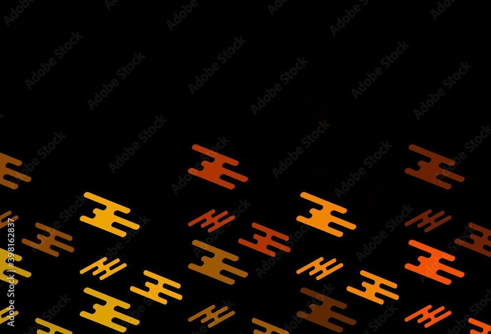 Dark Yellow, Orange vector backdrop with long lines.
