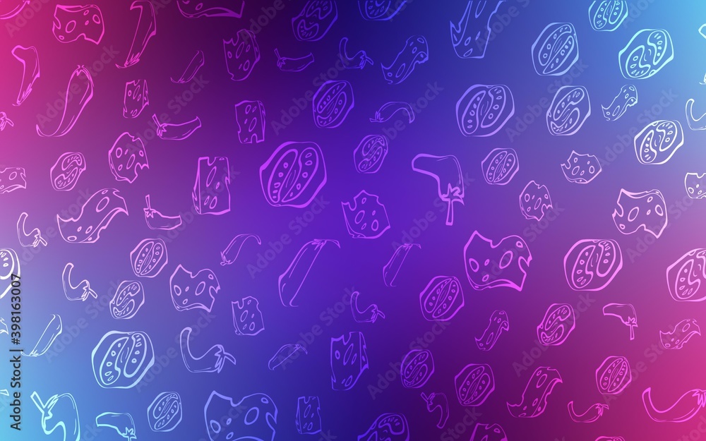 Dark Pink, Blue vector pattern with fresh ingredients. Dark Pink, Blue vector pattern with fresh ingredients.