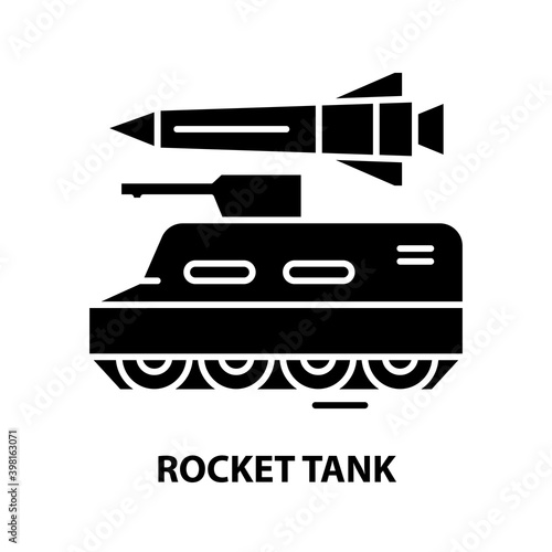 Cuadro en lienzo rocket tank icon, black vector sign with editable strokes, concept illustration