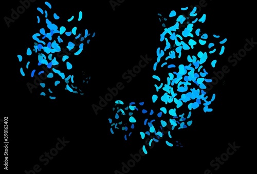 Dark BLUE vector template with memphis shapes.
