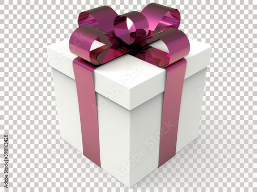 3d pink box with pink ribbon png